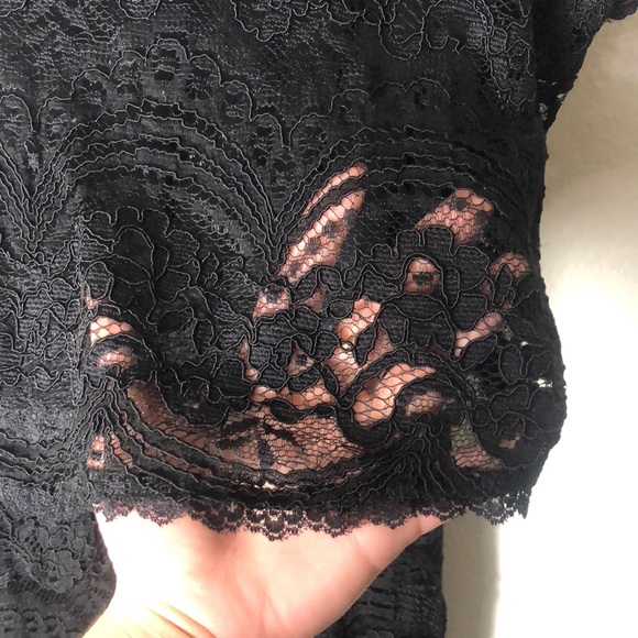 Torrid Intricate Long Two Tiered Black Lace Party Dress! - Picture 5 of 9